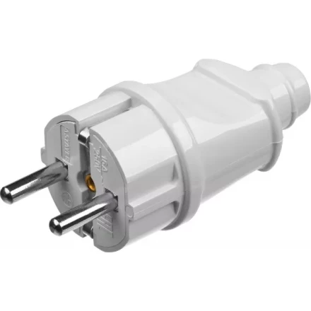 Вилка MAXElectro электрическая, 16А/220В, с заземлением, белая, STAYER 55160-W купить в Губкинске