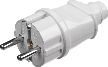 Вилка MAXElectro электрическая, 16А/220В, с заземлением, белая, STAYER 55160-W купить в Губкинске