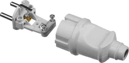 Вилка MAXElectro электрическая, 16А/220В, с заземлением, белая, STAYER 55160-W купить в Губкинске