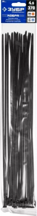 Кабельные стяжки черные КОБРА, с плоским замком, 4.6 х 370 мм, 25 шт, нейлоновые, ЗУБР 30935-46-370 купить в Губкинске