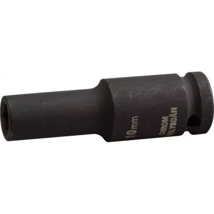 Торцовая головка KRAFTOOL &quot;INDUSTRIE QUALITAT&quot; ударная, удлиненная (1/2&quot;), FLANK, Cr-Mo, фосфатированная, 10 мм 27942-10_z01 купить в Губкинске