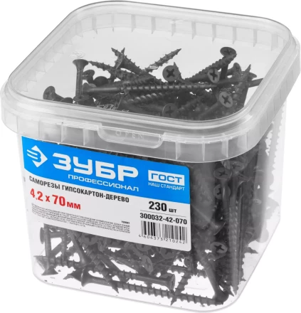 Саморезы ЗУБР СГД 16 х 3.5 мм фосфатированное покрытие 2300 шт Профессионал 4-300032-35-016 купить в Губкинске