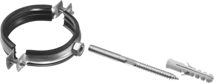 ЗУБР &quot;МАСТЕР&quot;. Хомут трубный с гайкой, оцинкованный, в комплекте с сантехнической шпилькой и дюбелем, 2 1/2&quot;, 1шт 37866-75-80 купить в Губкинске