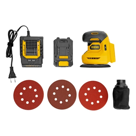 Машина шлифовальная эксцентриковая аккумуляторная CROSH-20-125, Li-Ion, 20 В// Denzel 28901 купить в Губкинске