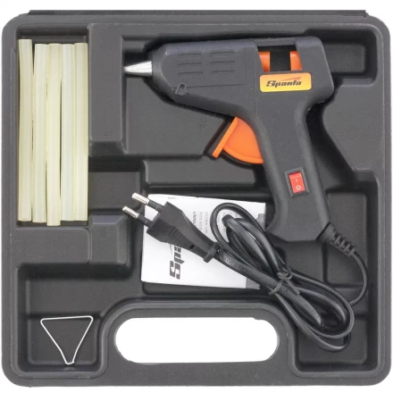 Клеевой пистолет с выкл. 7 мм в кейсе 20 Вт 2,5 г./мин. SPARTA 93025 купить в Губкинске