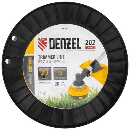 Леска для триммера двухкомпонентная звезда, 2,7мм х 202м, на DIN катушке EXTRA CORD// Denzel 96814 купить в Губкинске