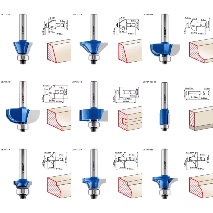 ЗУБР 30 шт, набор профильных фрез по дереву, Профессионал (28796-H30) купить в Губкинске