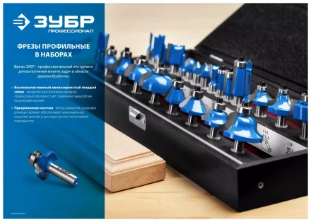 ЗУБР 30 шт, набор профильных фрез по дереву, Профессионал (28796-H30) купить в Губкинске