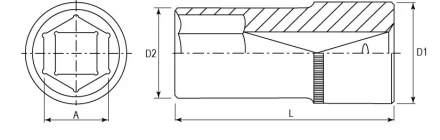 Головка торцевая глубокая 1/2&quot;DR 8 мм S04HD4108 Jonnesway 47231 купить в Губкинске