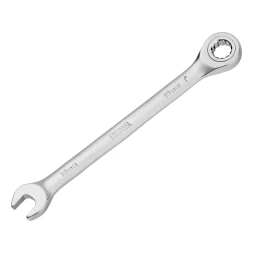 Ключ комбинированный трещоточный, 10 мм, CrV, матовый хром// Denzel 14704