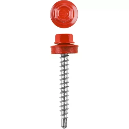 Саморезы ЗУБР &quot;ПРОФЕССИОНАЛ&quot; окраш., RAL 3003 рубин.-красн., для крепл. кров. матер. к дерев. обреш., 4.8x70мм, 160шт 4-300315-48-070-3003 купить в Губкинске