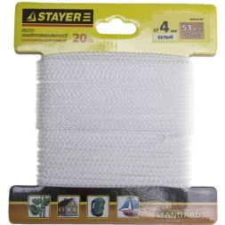 Шнур STAYER "STANDARD" хозяйственно-бытовой, полипропиленовый, вязанный, без сердечника, белый, d 4, 20м 50420-04-020