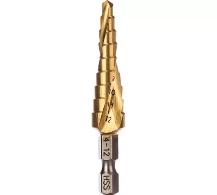 Сверло ступенчатое HSS-TiN с спиральным желобком, 4-12x65, 1/4&quot; (Makita D-40179) купить в Губкинске