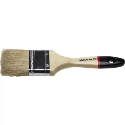 Кисть плоская STAYER &quot;UNIVERSAL-EURO&quot;, светлая натуральная щетина, деревянная ручка, 63мм 0102-063 купить в Губкинске