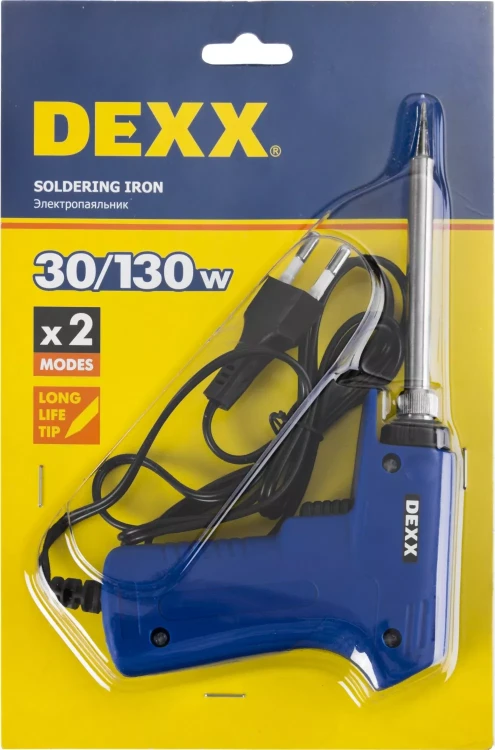 Паяльник DEXX, 2 уровня мощности 30-130Вт, пистолетная рукоятка 55317-130 купить в Губкинске