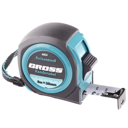 Рулетка Komfortabel 8 м х 25 мм обрезиненный корпус Gross 32563 купить в Губкинске