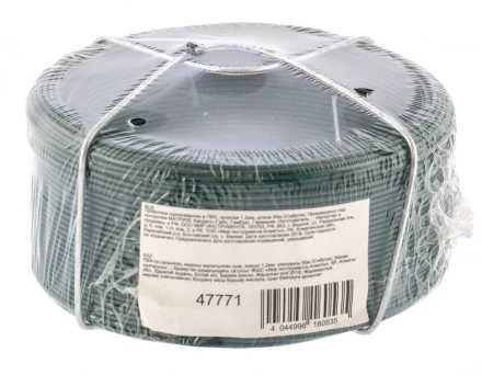 Проволока с ПВХ покрытием зеленая 1,2 мм длина 50 м Сибртех 47771 купить в Губкинске