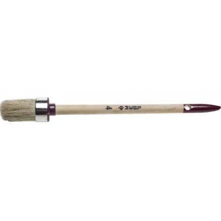 Кисть круглая ЗУБР &quot;УНИВЕРСАЛ - МАСТЕР&quot;, светлая щетина, деревянная ручка, №4, 25мм 01501-25 купить в Губкинске