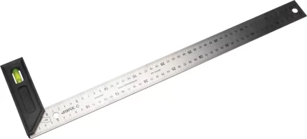 Угольник &quot;ЭКСПЕРТ&quot; разметочный, усиленный, встроенный уровень, гравирован шкала, нерж полотно 37мм, толщина 2мм, 500мм 34397-50 купить в Губкинске