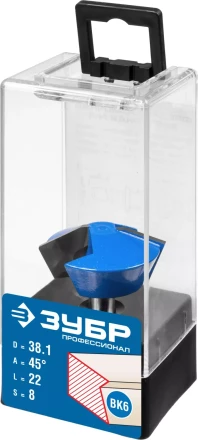 ЗУБР 38.1 x 22 мм, фреза кромочная конусная, Профессионал (28725-38.1-45) купить в Губкинске