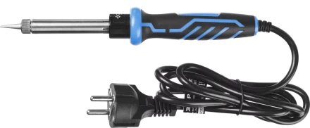 Паяльник ЗУБР &quot;ПРОФЕССИОНАЛ&quot; с двухкомпонентной рукояткой и защитным колпачком в наборе с припоем и подставкой, 60Вт, конус 55402-60_z01 купить в Губкинске