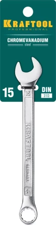 Ключи комбинированные KRAFTOOL, Cr-V, DIN 3113 27079-15 купить в Губкинске