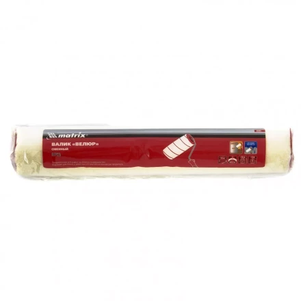 Валик сменный &quot;Велюр&quot; 250 мм ворс 4 мм D 40 мм D ручки 6 мм шерсть Matrix 80899 купить в Губкинске