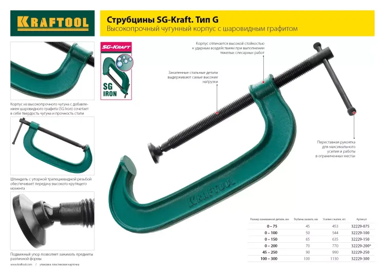 Струбцина "EcoKraft" ручная пистолетная, KRAFTOOL 32226-45, пластиковый корпус, 450/650мм, 150кгс 32226-45 купить в Губкинске