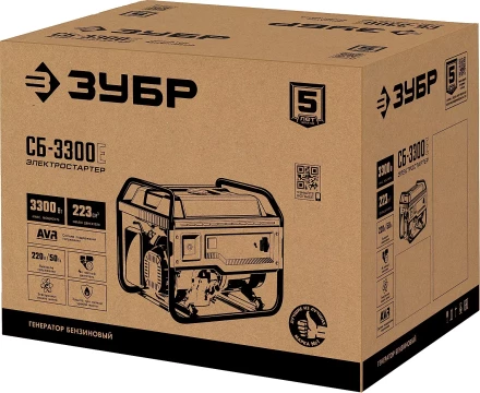 ЗУБР 3300 Вт, бензиновый генератор с электростартером (СБ-3300Е) купить в Губкинске