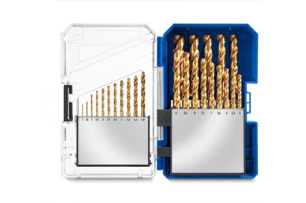 ЗУБР ТИТАН 25шт (1-13мм) сталь Р6М5, класс А, титановое покрытие, пласт.бокс, набор сверл по металлу (29617-H25) купить в Губкинске