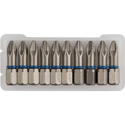 Биты ЗУБР &quot;ЭКСПЕРТ&quot; торсионные кованые, обточенные, хромомолибденовая сталь, тип хвостовика C 1/4&quot;, PH2, 25мм, 10шт 26011-2-25-10 купить в Губкинске