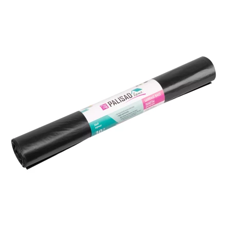 Пакеты для мусора Palisad 180 л x 10 шт., ПВД особопрочные черные, длинный ролик, Home 927285 купить в Губкинске