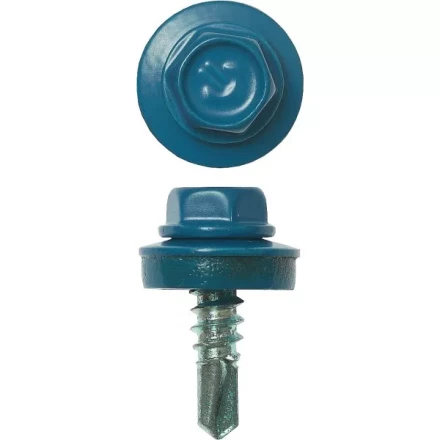 Саморезы ЗУБР окраш., RAL 5009 небесно-голуб., для крепл. кров. матер. к металл. констр., 5.5x19мм, 500шт 4-300315-55-019-5009 купить в Губкинске