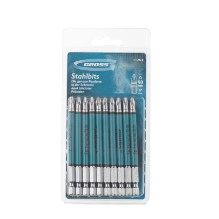 Набор бит Ph2 х90, сталь S2, 10шт GROSS 11263 купить в Губкинске