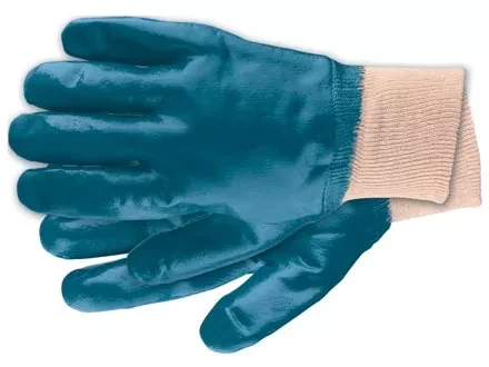 Перчатки рабочие из трикотажа с нитриловым обливом манжет M СИБРТЕХ 67756 купить в Губкинске