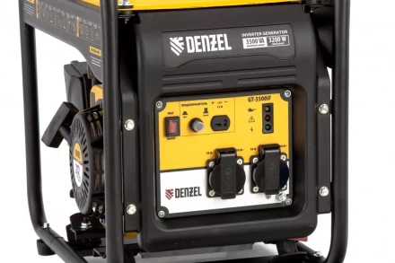 Генератор инверторный GT-3500iF, 3.5 кВт, 230 В, бак 5 л, открытый корпус, ручной старт Denzel 94705 купить в Губкинске