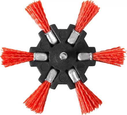 ЗУБР &quot;ПРОФЕССИОНАЛ&quot;. Щетка дисковая &quot;звезда&quot; для дрели, нейлоновая проволока с абразивным покрытием, 100мм 35163-100_z02 купить в Губкинске