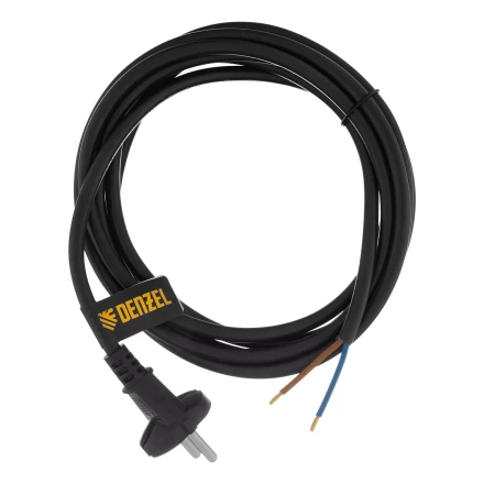 Шнур сетевой Denzel Energy Series, ПВС, 3 м, 2 x 1,5 мм, с неразборной вилкой, черный, 3 м, 37673 купить в Губкинске