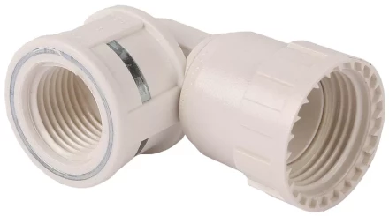 Переходник угловой 90° ЗУБР &quot;ШиреФит&quot; &quot;накидная гайка - внутренняя резьба&quot;, 20мм-1/2&quot; 51484-20-1/2 купить в Губкинске