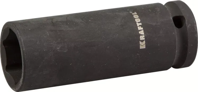 Торцовая головка KRAFTOOL "INDUSTRIE QUALITAT" ударная, удлиненная (1/2"), FLANK, Cr-Mo, фосфатированная, 21 мм 27942-21_z01 купить в Губкинске