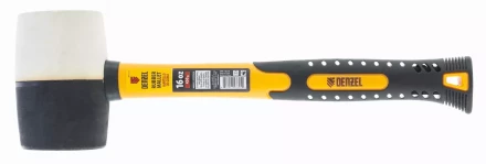 Киянка резиновая, 16 oz, черно-белая резина, фибергласовая рукоятка// Denzel 7711171 купить в Губкинске