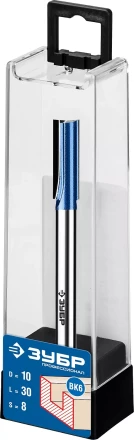ЗУБР 10 x 30 мм, хвостовик 8 мм, фреза пазовая прямая с нижними подрезателями, Профессионал (28755-10-30) купить в Губкинске