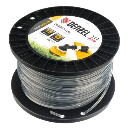 Леска для триммера двухкомпонентная квадрат, 3,0мм х 111м, на DIN катушке EXTRA CORD// Denzel 96820 купить в Губкинске