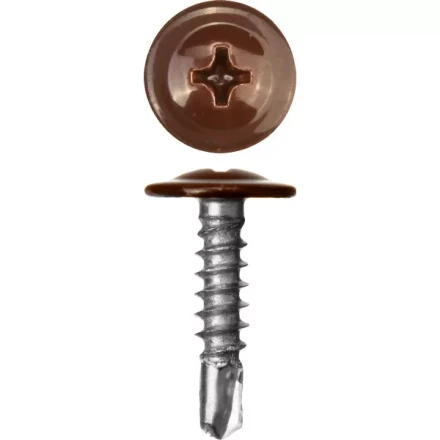 Саморезы ЗУБР с прессшайбой и сверлом по листовому металлу до 2мм, окрашенные в RAL-8017, PH2, 4,2х25мм, 400шт 300211-42-025-8017 купить в Губкинске