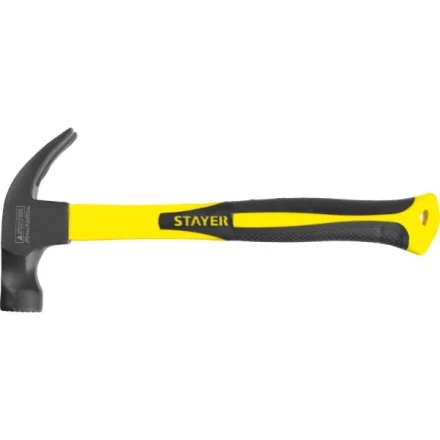 Молоток-гвоздодер &quot;Fiberglass-M&quot; с фиберглассовой рукояткой, с магнитом, 450 г, STAYER Professional 2027-450 купить в Губкинске