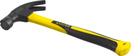 Молоток-гвоздодер &quot;Fiberglass-M&quot; с фиберглассовой рукояткой, с магнитом, 450 г, STAYER Professional 2027-450 купить в Губкинске