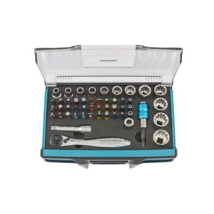 Трещотка с набором бит и торцевых головок, Адаптер и удлинитель, 49 штук,  S2 Gross 11600 купить в Губкинске