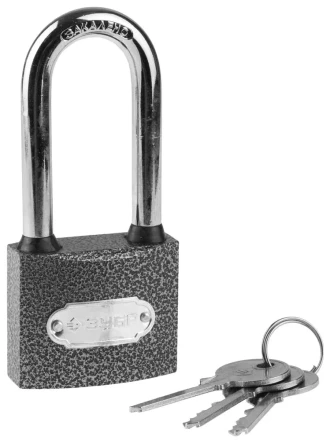 Замок ЗУБР &quot;МАСТЕР&quot; навесной, металлический корпус, удлиненная закаленная дужка, 50мм 3712-50-1 купить в Губкинске