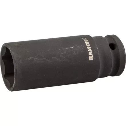 Торцовая головка KRAFTOOL &quot;INDUSTRIE QUALITAT&quot; ударная, удлиненная (1/2&quot;), FLANK, Cr-Mo, фосфатированная, 22 мм 27942-22_z01 купить в Губкинске