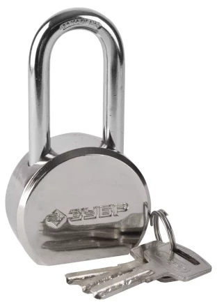 Замок ЗУБР &quot;ЭКСПЕРТ&quot; навесной, стальной корпус, удлиненная закаленная дужка, 55мм 37272-55 купить в Губкинске